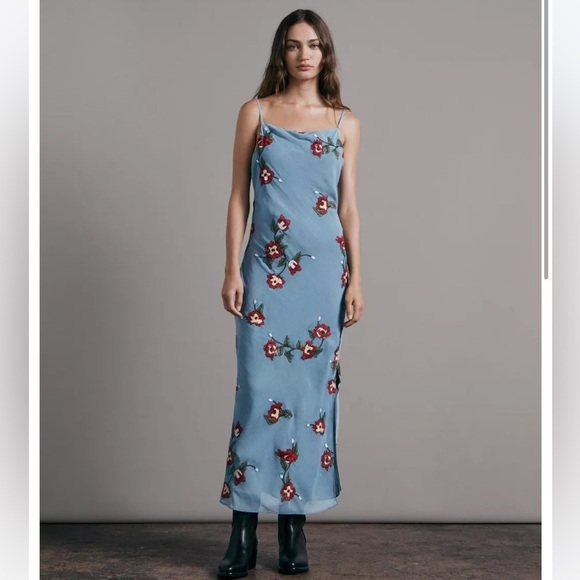 Rag & Bone Floral Midi Slip Dress - Picture 1 of 7